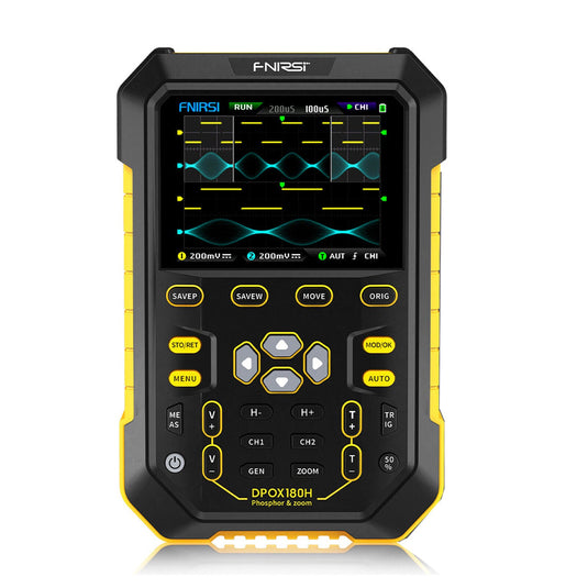 DPOX180H Handheld Dual Channel Digital Oscilloscope 180MHz Function Signal Generator Yellow(8) - FN - DPOX180H - OSCP - YEU - Fnirsi - ALTWAYLAB