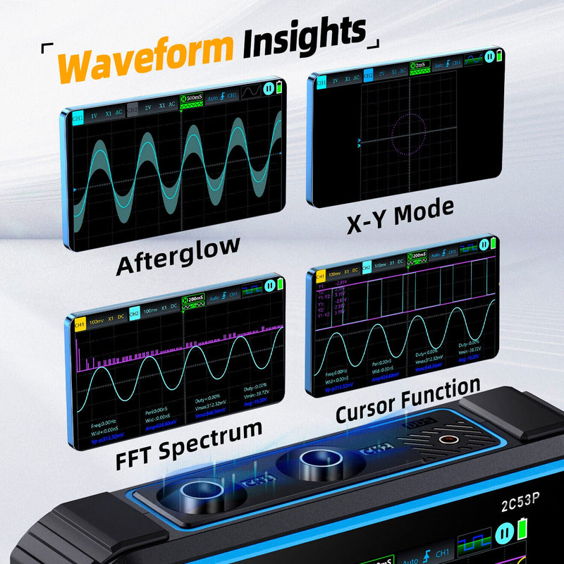 Load image into Gallery viewer, FNIRSI 2C53P 3 - in - 1 Dual Channel Tablet Oscilloscope Multimeter Function Generator (6) - FN - 2C53P - DCHTO - M - FG - FNIRSI - ALTWAYLAB
