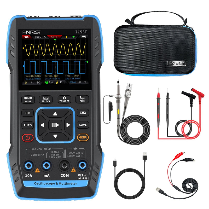 Load image into Gallery viewer, FNIRSI 2C53T Upgraded 3 - IN - 1 Oscilloscope Multimeter Signal Generator (8) - FN - 2C53T - OMSG - ST - FNIRSI - ALTWAYLAB
