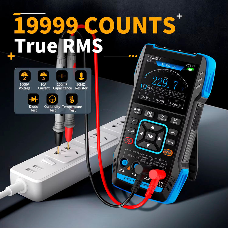 Load image into Gallery viewer, FNIRSI 2C53T Upgraded 3 - IN - 1 Oscilloscope Multimeter Signal Generator (4) - FN - 2C53T - OMSG - ST - FNIRSI - ALTWAYLAB
