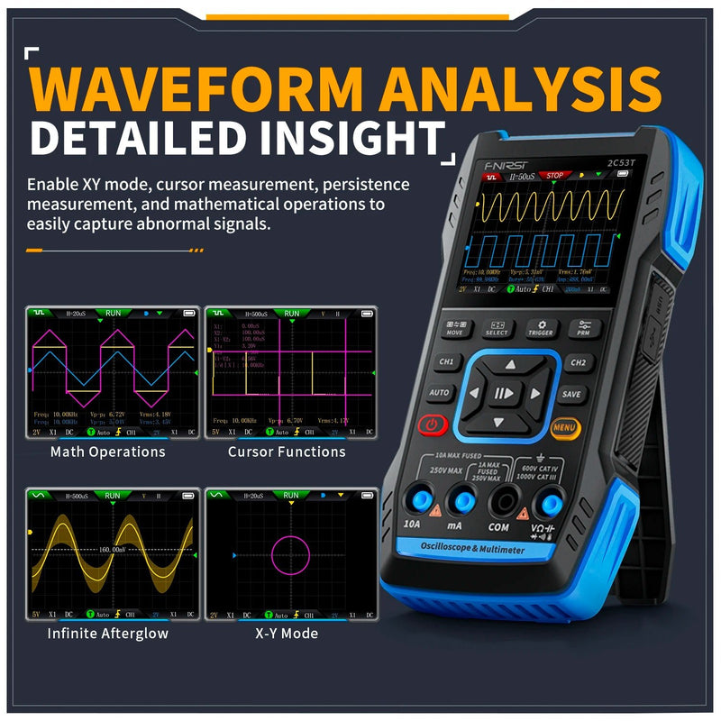 Load image into Gallery viewer, FNIRSI 2C53T Upgraded 3 - IN - 1 Oscilloscope Multimeter Signal Generator (6) - FN - 2C53T - OMSG - ST - FNIRSI - ALTWAYLAB
