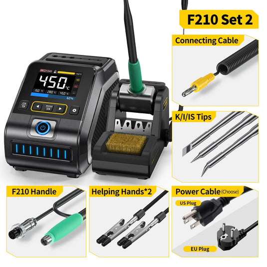 FNIRSI DWS - 200 200W Power Repair Heating Soldering Iron Station DWS - 200 F210 - K - I - IS Tips(12) - FN - DWS200 - F210 - 3 - Tips - FNIRSI - ALTWAYLAB