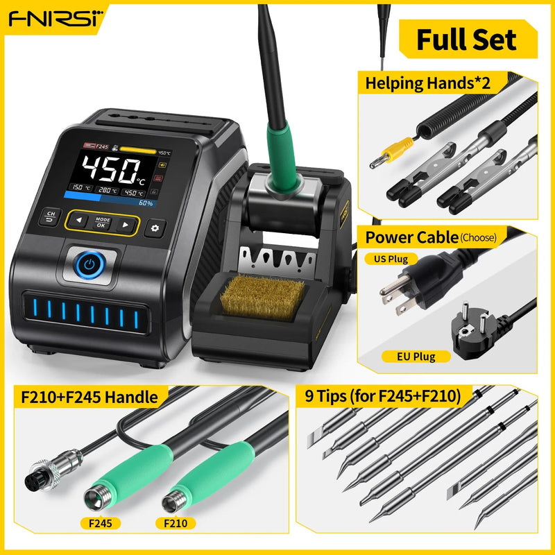 Load image into Gallery viewer, FNIRSI DWS - 200 200W Power Repair Heating Soldering Iron Station DWS - 200 200W Full Set(18) - FN - DWS200 - Full - Set - EU - FNIRSI - ALTWAYLAB
