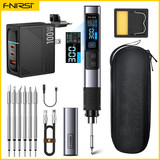 FNIRSI HS - 02 Intelligent Soldering Iron HS - 02A / 6 Tips / 100W PD GaN Fast Charger / C2C PD Charging Cable(16) - FNIRSI - ALTWAYLAB