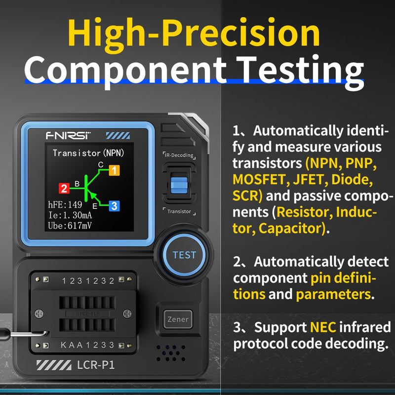 Load image into Gallery viewer, FNIRSI LCR - P1 Multifunction Transistor Capacitor Tester (8) - FN - LCR - P1 - MTCT - FNIRSI - ALTWAYLAB
