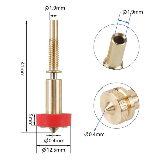 E3D Rapid Change Revo Nozzle 1.75mm Brass / 0.4mm(10) - B02048 - Kingroon - ALTWAYLAB