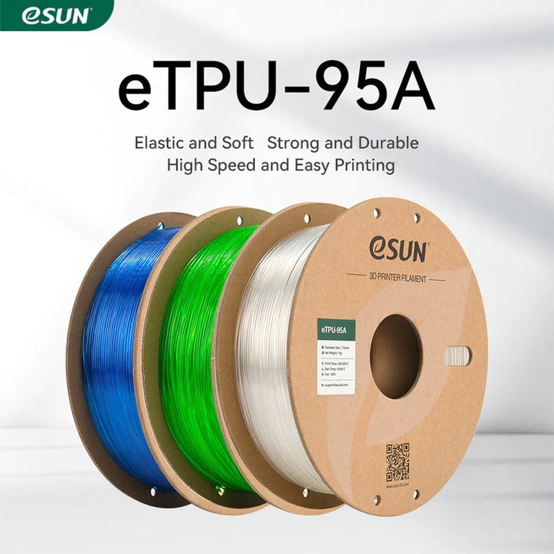 Load image into Gallery viewer, eSUN TPU-95A Filament, 1.75mm, 1000g, paper spool Black(1) - eTPU-95A-P175B1 - ESUN - ALTWAYLAB
