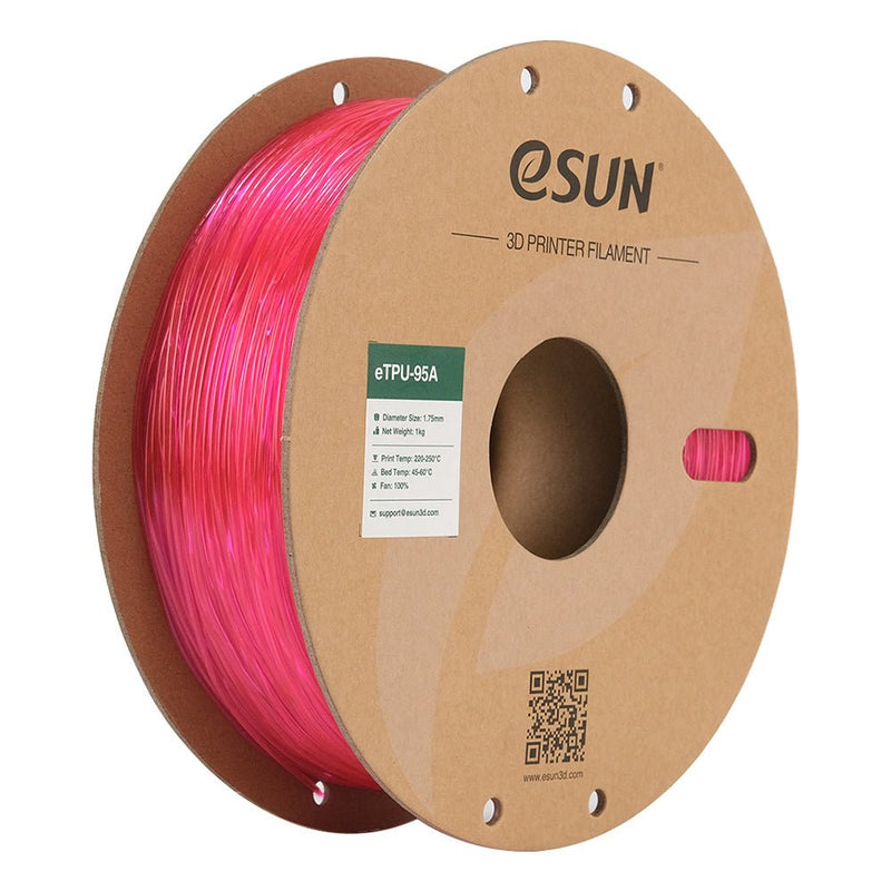Load image into Gallery viewer, eSUN TPU-95A Filament, 1.75mm, 1000g, paper spool Transparent Pink(14) - eTPU-95A-P175GP1 - ESUN - ALTWAYLAB
