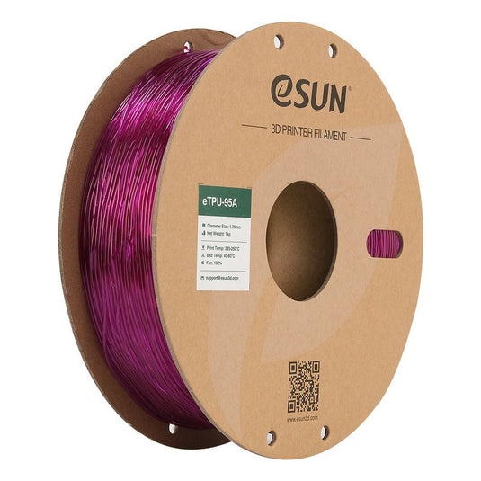 eSUN TPU-95A Filament, 1.75mm, 1000g, paper spool Transparent Purple(15) - eTPU-95A-P175GZ1 - ESUN - ALTWAYLAB