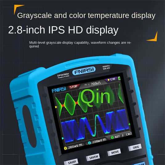 FNIRSI DPOX180H Handheld Phosphor Digital Oscilloscope 180MHz -3DB 50000wfms/s Dual Channel (4) - FN-DPOX180H-OSCP - Fnirsi - ALTWAYLAB