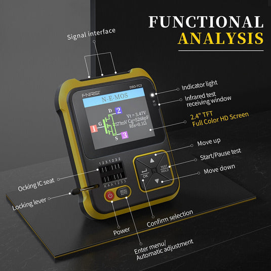 FNIRSI DSO-TC2 Handheld Digital Oscilloscope Transistor Tester 2-in-1 Multi-function Multimeter Standard(6) - FN-DSO-TC2-STD-OSCP - Fnirsi - ALTWAYLAB