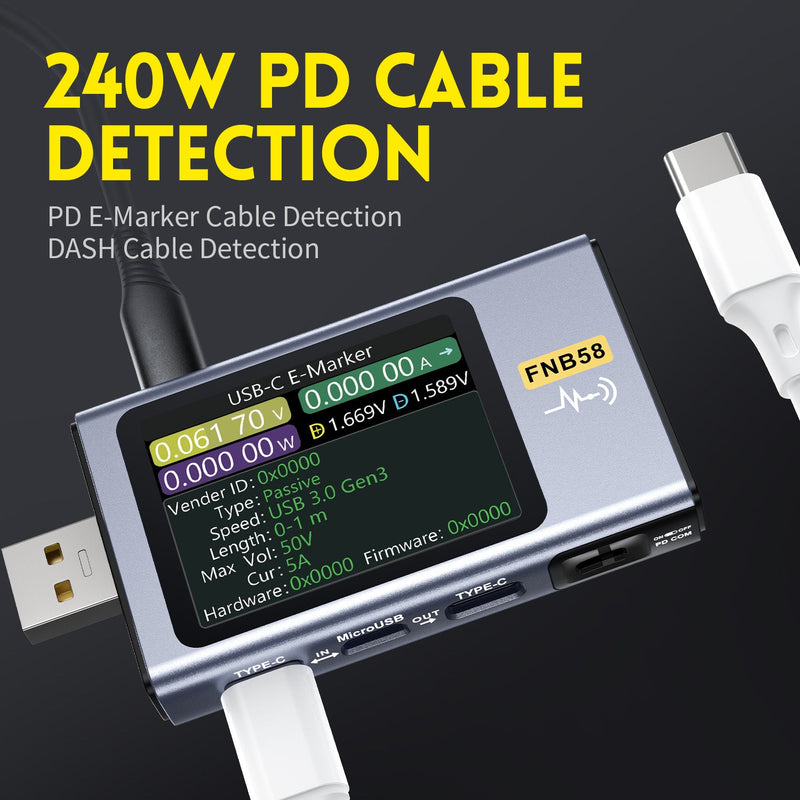 Load image into Gallery viewer, FNIRSI-FNB58 USB Tester Voltmeter Ammeter TYPE-C Fast Charge Detection Trigger Capacity Measurement Without Bluetooth(7) - FN-FNB58-USB-TSTR-NBT - Fnirsi - ALTWAYLAB
