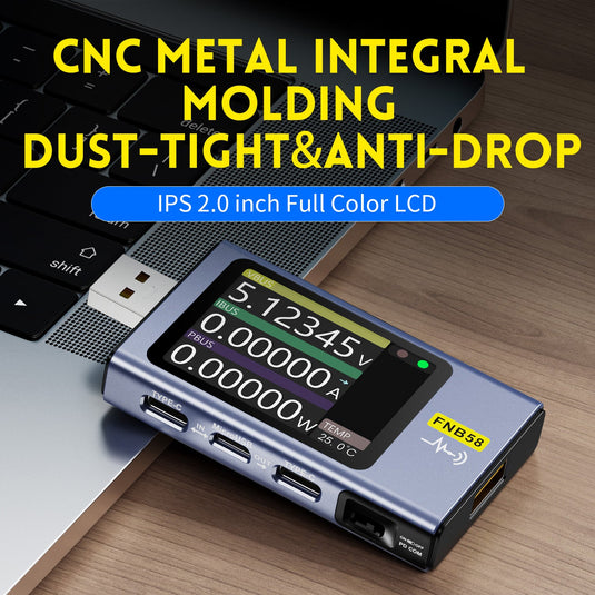 FNIRSI-FNB58 USB Tester Voltmeter Ammeter TYPE-C Fast Charge Detection Trigger Capacity Measurement Without Bluetooth(5) - FN-FNB58-USB-TSTR-NBT - Fnirsi - ALTWAYLAB