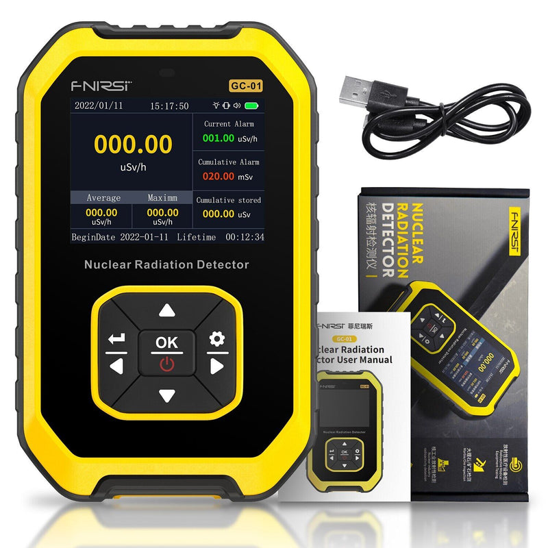 Load image into Gallery viewer, FNIRSI GC-01 Geiger Counter Nuclear Radiation Detector Personal Dosimeter X-ray γ-ray β-ray Yellow(9) - FN-GC-01-GG-CNR - Fnirsi - ALTWAYLAB
