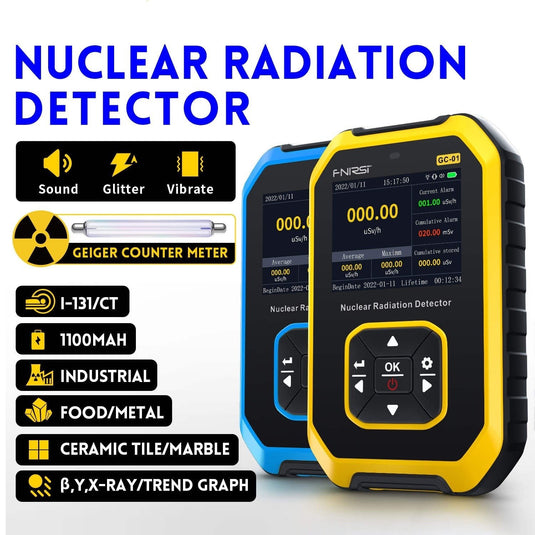 FNIRSI GC-01 Geiger Counter Nuclear Radiation Detector Personal Dosimeter X-ray γ-ray β-ray Yellow(1) - FN-GC-01-GG-CNR - Fnirsi - ALTWAYLAB