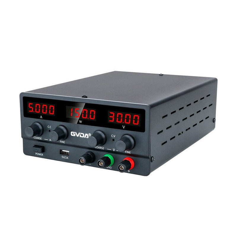 Load image into Gallery viewer, GVDA USB DC Regulated Switching Power Supply Adjustable SPS-H305 / SPS-H605 / SPS-H3010 DC Power Supply SPS-H305(1) - GVDA-LAB-ADJ-DC-RSPS-H305-BK-EU - GVDA Technology - ALTWAYLAB
