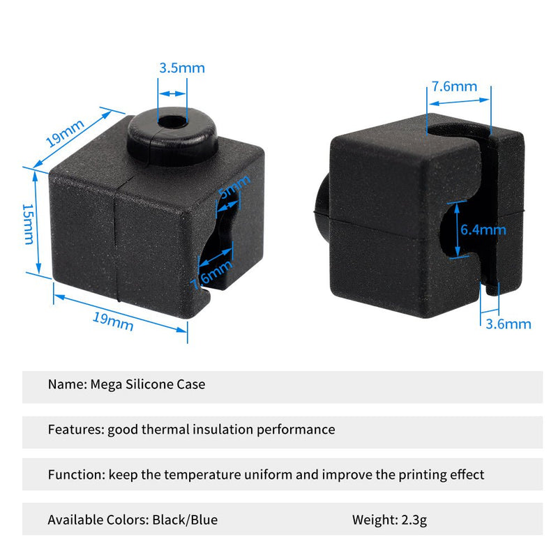 Load image into Gallery viewer, Heating Block Silicone Socks for E3D V5 / E3D V6 / MK8 / E3D volcano for V5 Heating Block(Mega S 3D Printer)-Black(12) - B01909 - Kingroon - ALTWAYLAB
