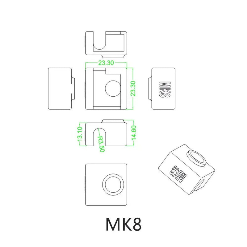 Load image into Gallery viewer, Heating Block Silicone Socks for E3D V5 / E3D V6 / MK8 / E3D volcano for MK7 / MK8 Heating Block(20) - B1171 - Kingroon - ALTWAYLAB
