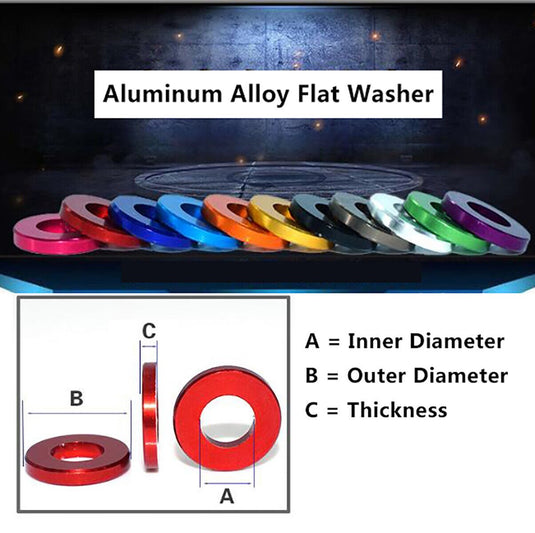 M3 Anodized Aluminum Multi-Color Flat Washer Yellow(3) - LR-M3N-3x6x0.5-YLW - ProRock - ALTWAYLAB