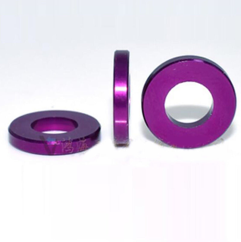 Load image into Gallery viewer, M3 Anodized Aluminum Multi-Color Flat Washer Purple(5) - LR-M3N-3x6x1-PUR - ProRock - ALTWAYLAB

