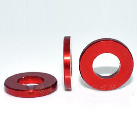 M3 Anodized Aluminum Multi-Color Flat Washer Red(4) - LR-M3N-3x6x1-RED - ProRock - ALTWAYLAB