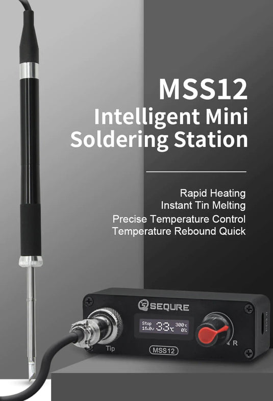 SEQURE MSS12 Mini OLED Soldering Station MSS12-B2(2) - XHT0MSS12-B2 - Sequre - ALTWAYLAB