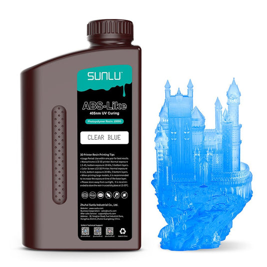 SUNLU Water Washable LCD UV-Curing Resin Clear Blue(3) - SUNWWRCLU1 - SUNLU - ALTWAYLAB